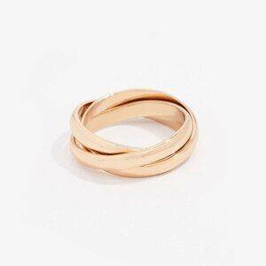 SHASHI Leah Ring in Gold Size 6 Womens 3 interlock bands